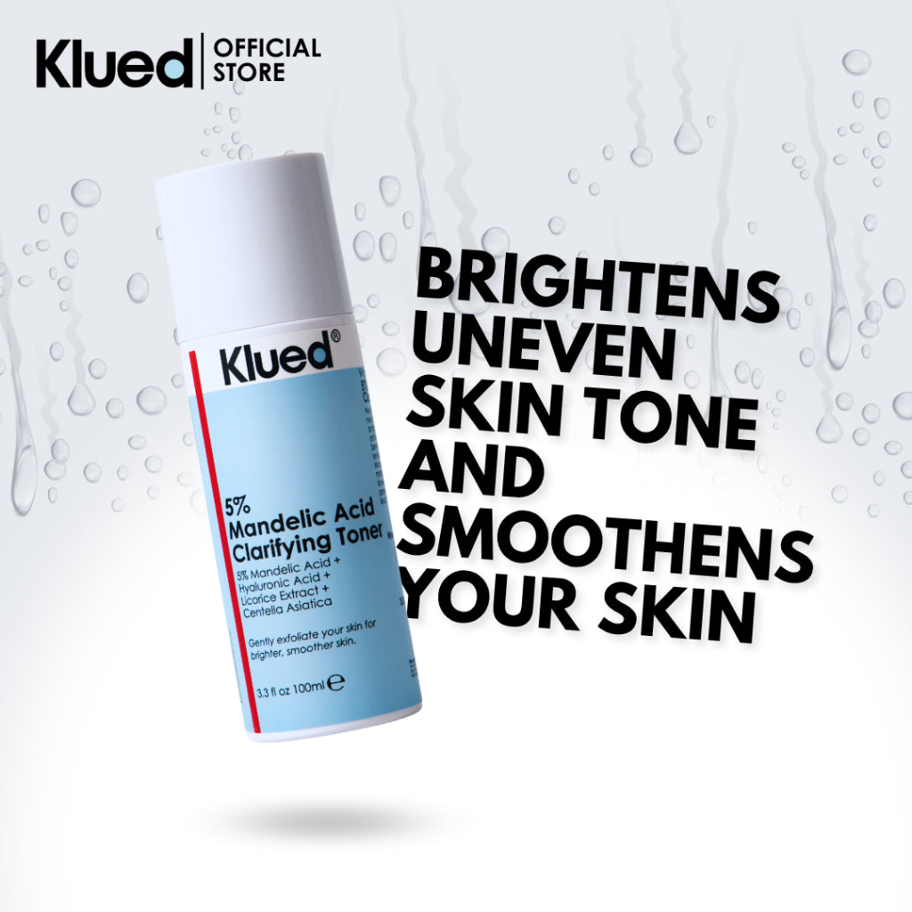 Klued skincare product with text on a white background
