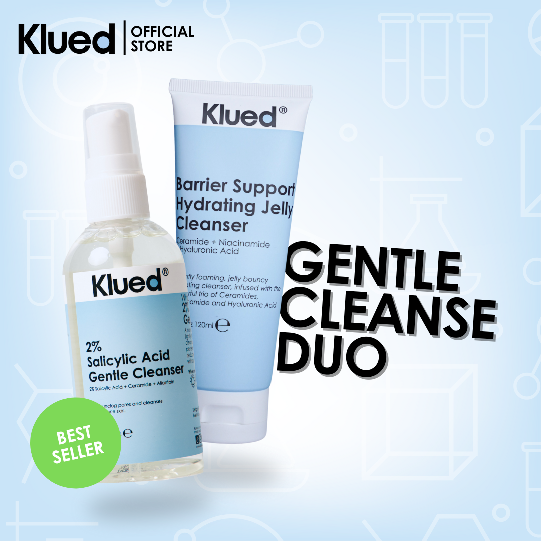 [BUNDLE 14] Klued 2% Salicylic Acid Gentle Cleanser 120ml + Barrier Support Hydrating Jelly Cleanser 120ml