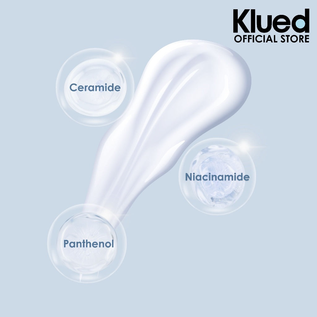 Klued Ceramide Daily Barrier Hybrid Sunscreen SPF50+ PA++++ lightweight cream texture ingredients
