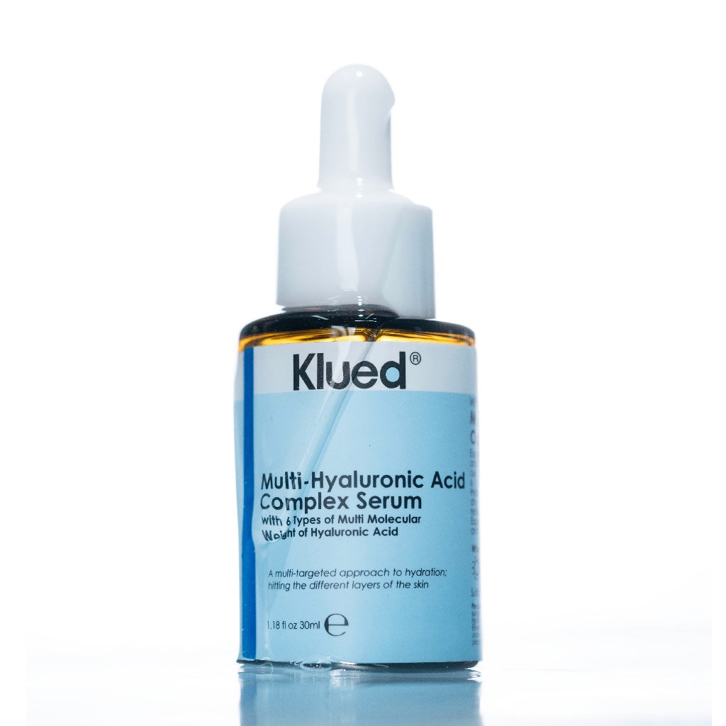 Klued Multi-Hyaluronic Acid Complex Serum bottle on a white background