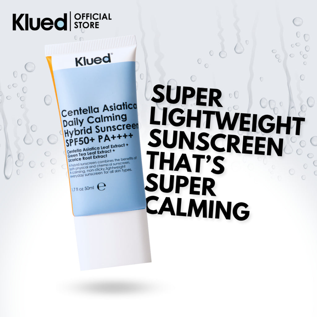 Klued Centella Asiatica Daily Calming Hybrid Sunscreen SPF50+ PA++++ 50ml tube front view