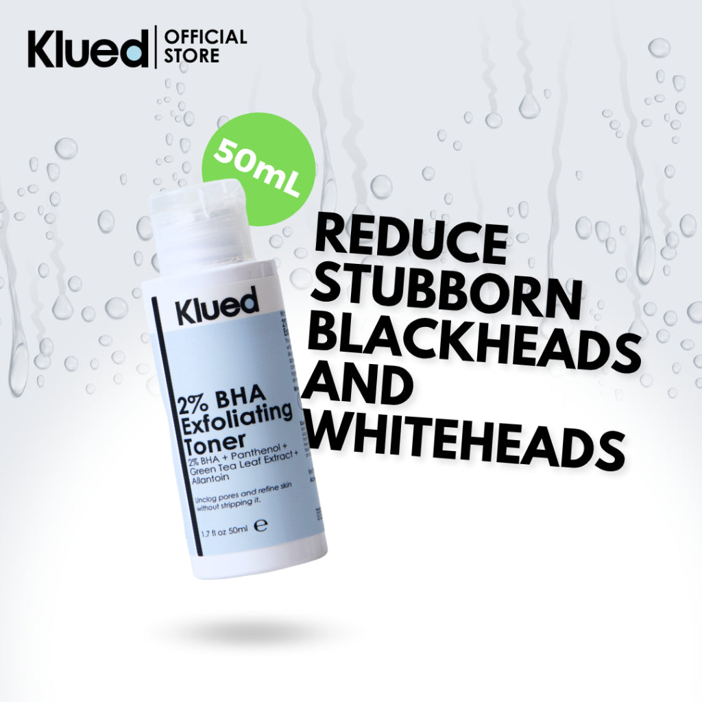 Klued 2% BHA Exfoliating Toner bottle with text on a white background