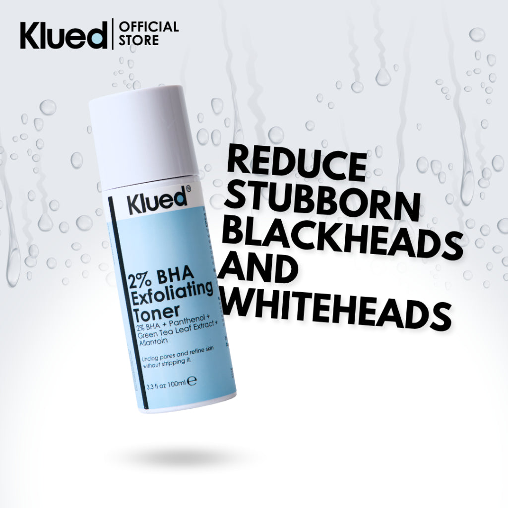 Klued 2% BHA Exfoliating Toner bottle with text on a white background