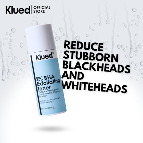 Klued 2% BHA Exfoliating Toner bottle with text on a white background