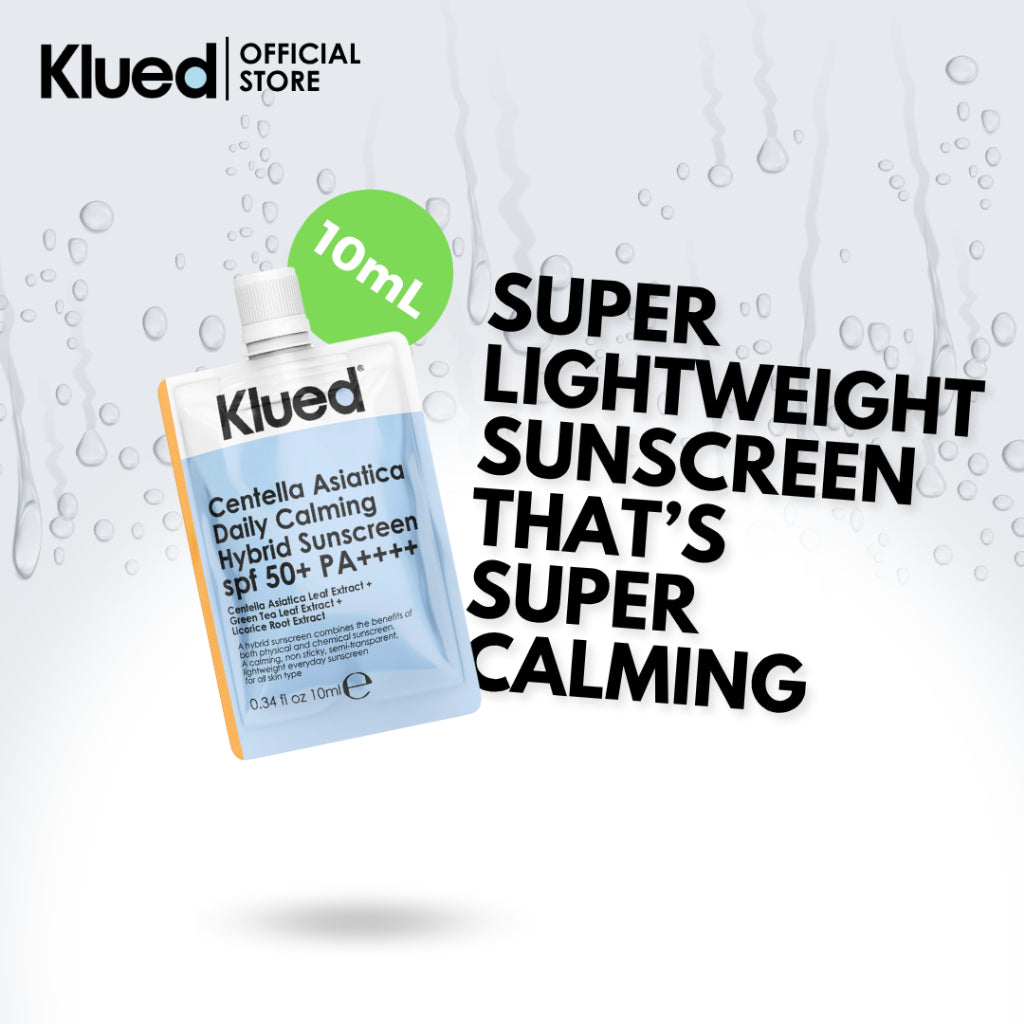 Klued Centella Asiatica Daily Calming Hybrid Sunscreen SPF50+ PA++++ 10ml mini tube front view