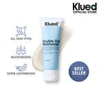 Klued Double Oat Moisturizer tube with product features and Klued branding on a white background